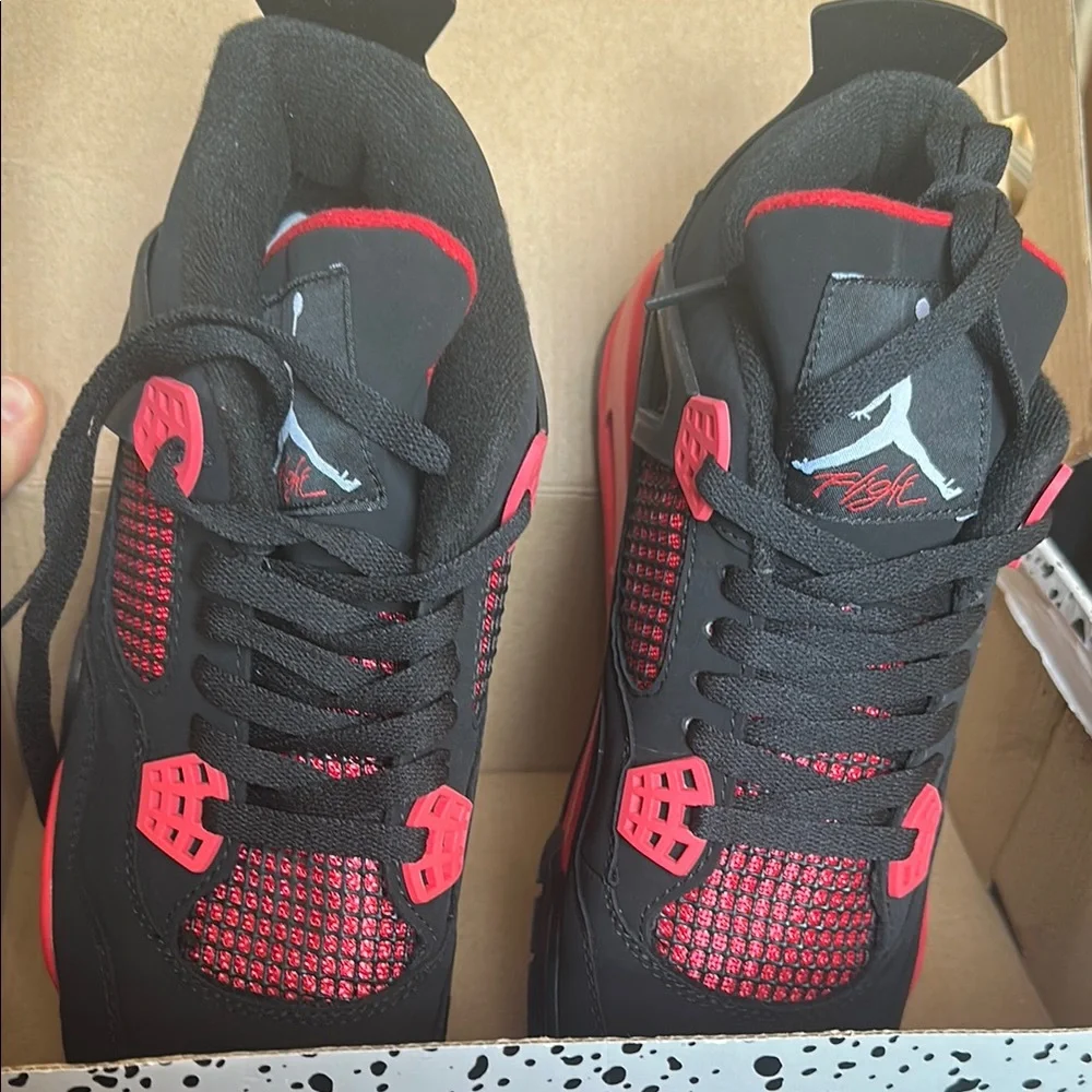 Air Jordan 4 Retro Men's Black and Red Brand New - Picture 1 of 8